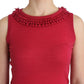 John Galliano Elegant Pink Sleeveless Wool Knit Top