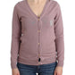 John Galliano Chic Pink V-Neck Wool Cardigan