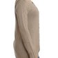 Cavalli Elegant Beige Knitted Crew Neck Sweater