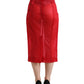 Dolce & Gabbana Chic Red High Waist Sheer Midi Skirt