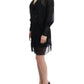 Cavalli Elegant Sheer Black Silk Blouson Dress