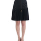 Cavalli Elegant Black Pleated Lace A-Line Skirt