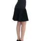 Cavalli Elegant Black Pleated Lace A-Line Skirt