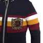 Dolce & Gabbana Elegant Blue Striped Zip Cardigan Sweater