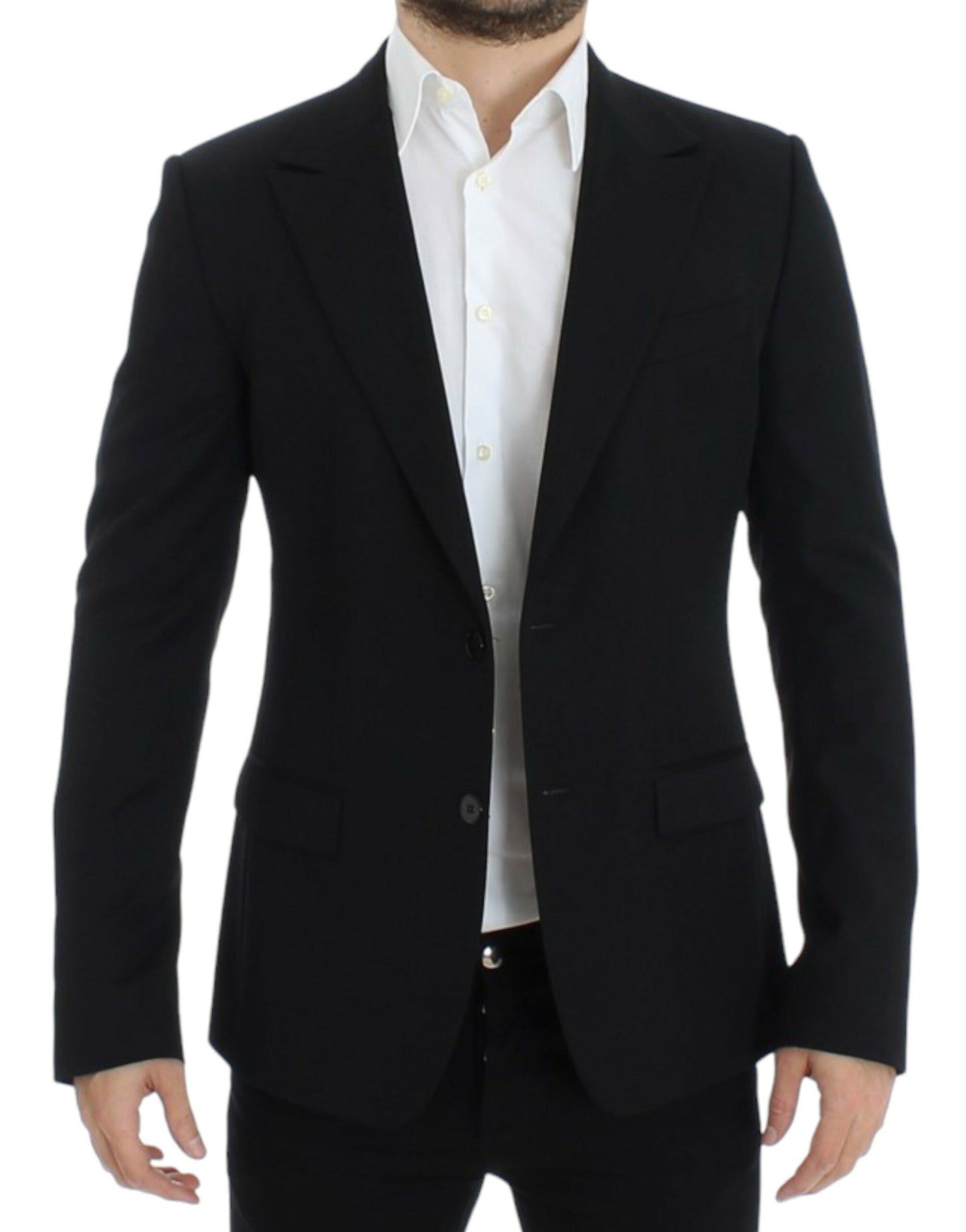 Dolce & Gabbana Elegant Slim Fit Black Wool Blazer