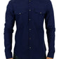 Costume National Chic Blue Checkered Casual Cotton Shirt