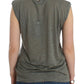 Costume National Chic Sleeveless Gray Top with Blue Detailing