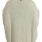 Costume National Elegant White Knitted Cape-Cardigan Hybrid