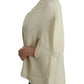 Costume National Elegant White Knitted Cape-Cardigan Hybrid