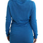 Costume National Chic Blue Scoop Neck Knit Sweater