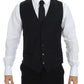 Dolce & Gabbana Elegant Black Wool Silk Dress Vest