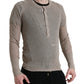 Dolce & Gabbana Elegant Beige Henley Cashmere Sweater