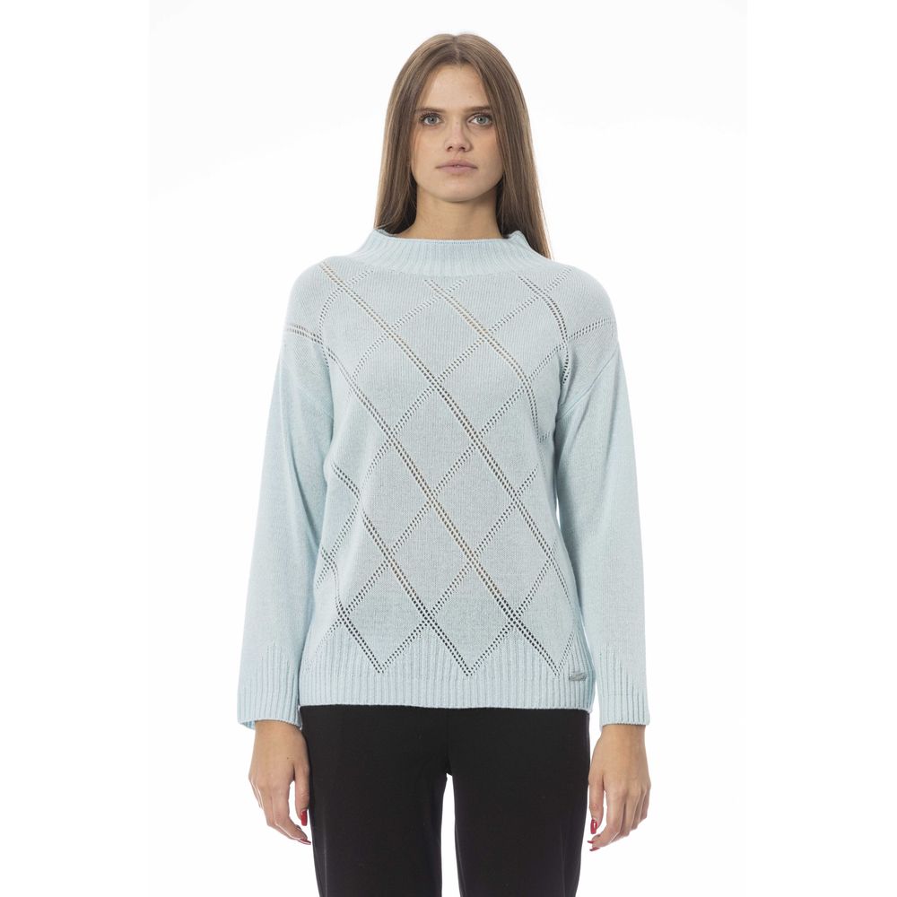 Baldinini Trend Light Blue Cashmere Women Sweater