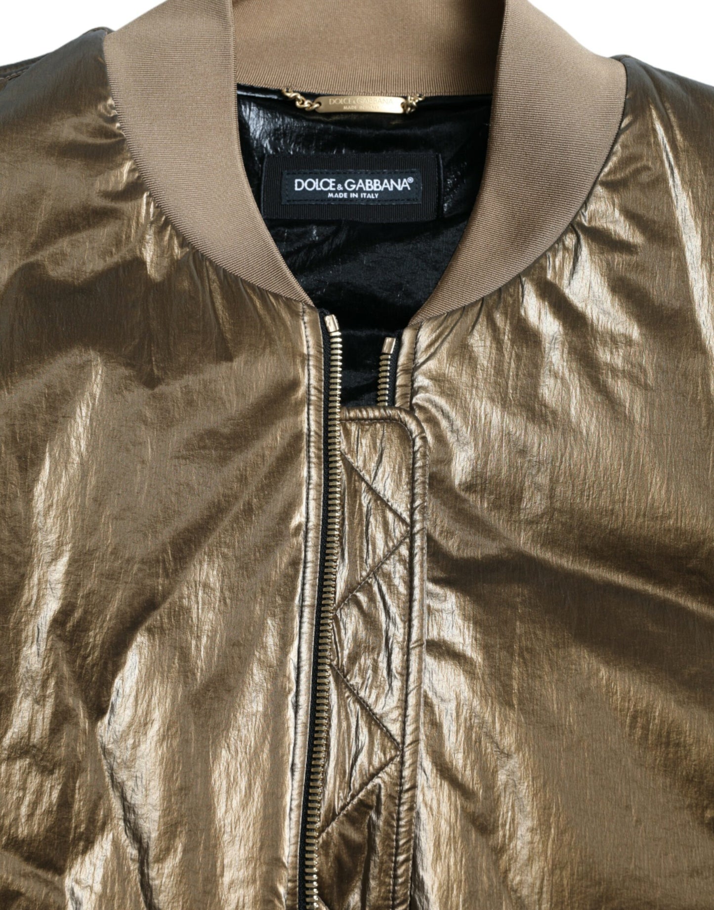 Dolce & Gabbana Elegant Bronze Bomber Jacket