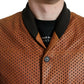 Dolce & Gabbana Elegant Leather Perforated Bomber Jacket