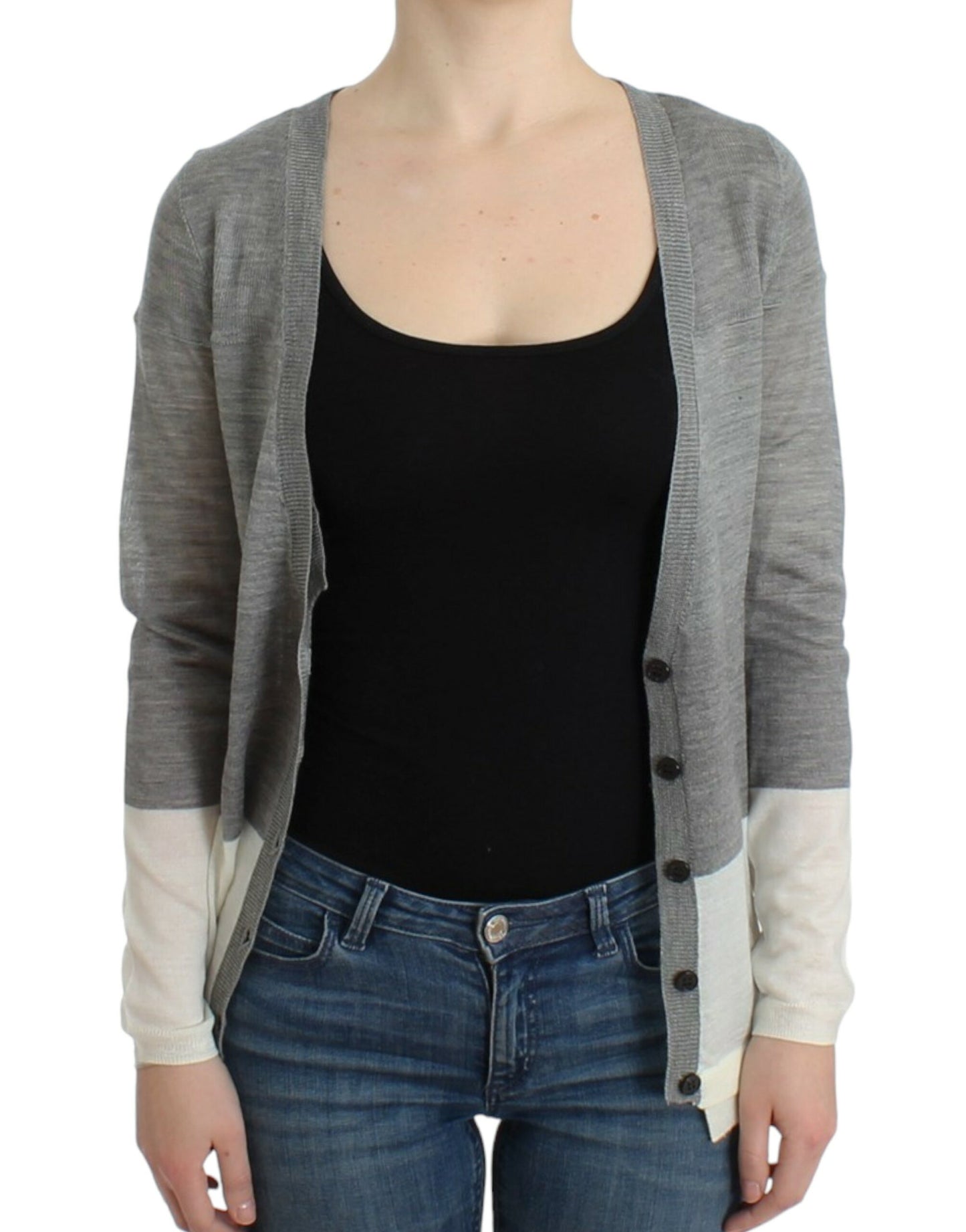 Costume National Chic Gray Lightweight Cardigan