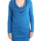 Costume National Cozy Scoop Neck Blue Knit Sweater