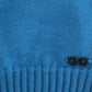 Costume National Cozy Scoop Neck Blue Knit Sweater