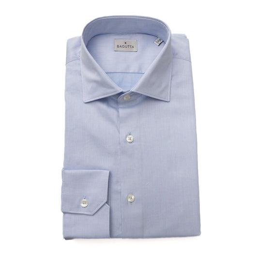 Bagutta Light Blue Cotton Men Shirt