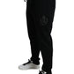 Dolce & Gabbana Elegant Black Cotton Joggers with Logo Embroidery