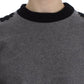 Dolce & Gabbana Elegant Gray Cashmere Blend Lace Sweater