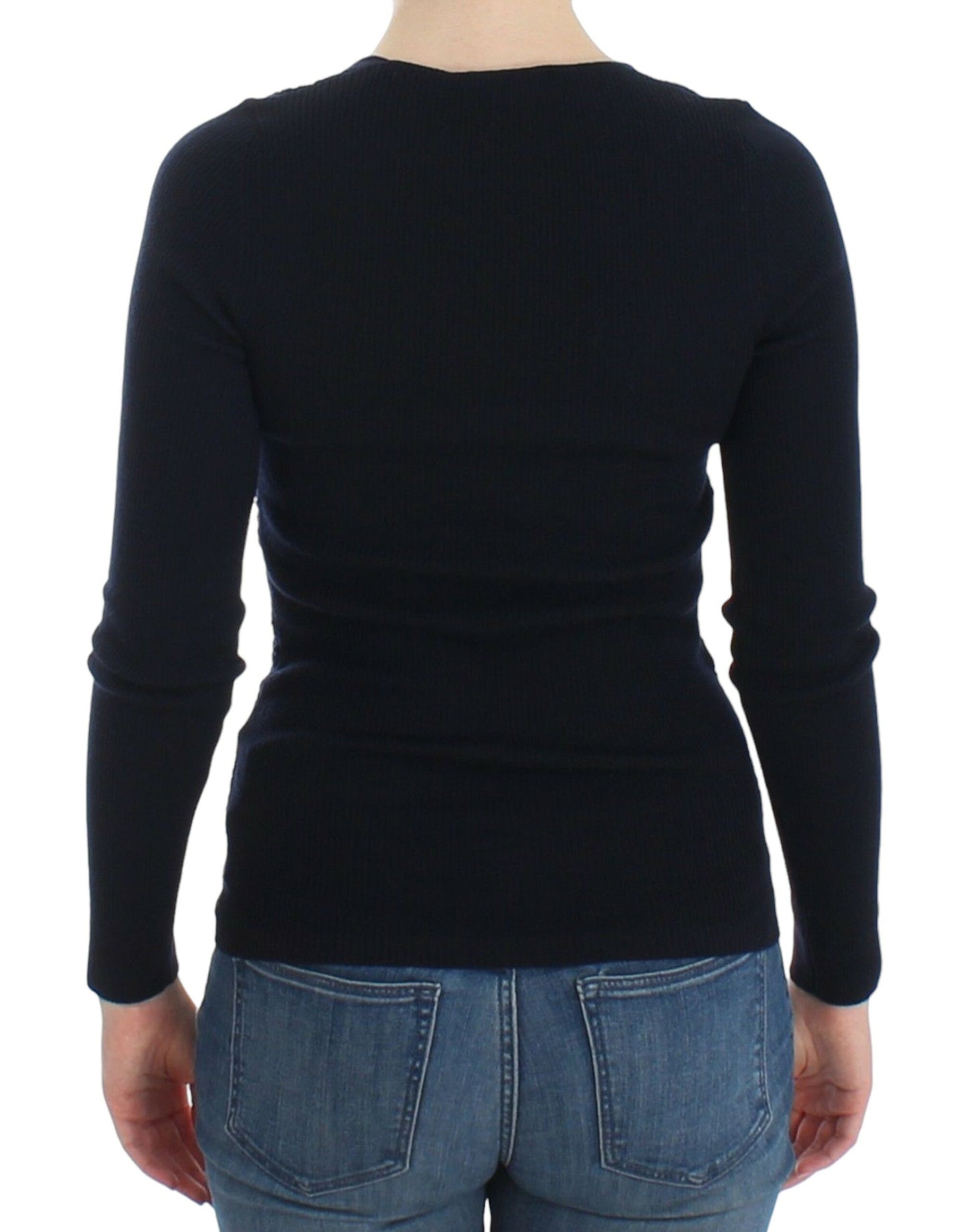 Ermanno Scervino Chic Blue Wool Blend Sweater