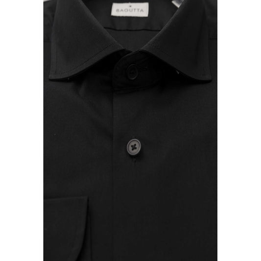 Bagutta Black Cotton Men's Shirt