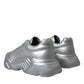 Dolce & Gabbana Elegant Silver Calfskin Leather Sneakers