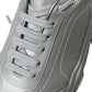 Dolce & Gabbana Elegant Silver Calfskin Leather Sneakers