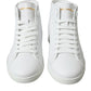 Dolce & Gabbana Elegant White Leather High Top Sneakers