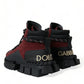 Dolce & Gabbana Burgundy Leather High Top Sneakers