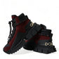 Dolce & Gabbana Burgundy Leather High Top Sneakers