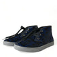 Dolce & Gabbana Chic Blue Leopard Print Mid-Top Sneakers