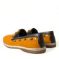 Dolce & Gabbana Exclusive Orange Canvas Loafers with Studs