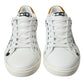 Dolce & Gabbana Sleek White Low Top Leather Sneakers