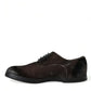 Dolce & Gabbana Elegant Brown Velvet Oxford Lace-up Shoes