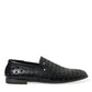 Dolce & Gabbana Elegant Black Leather Perforated Loafers