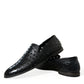 Dolce & Gabbana Elegant Black Leather Perforated Loafers