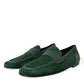 Dolce & Gabbana Emerald Velvet Leather Loafers for Men