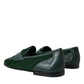 Dolce & Gabbana Emerald Velvet Leather Loafers for Men