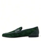 Dolce & Gabbana Emerald Velvet Leather Loafers for Men