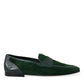 Dolce & Gabbana Emerald Velvet Leather Loafers for Men