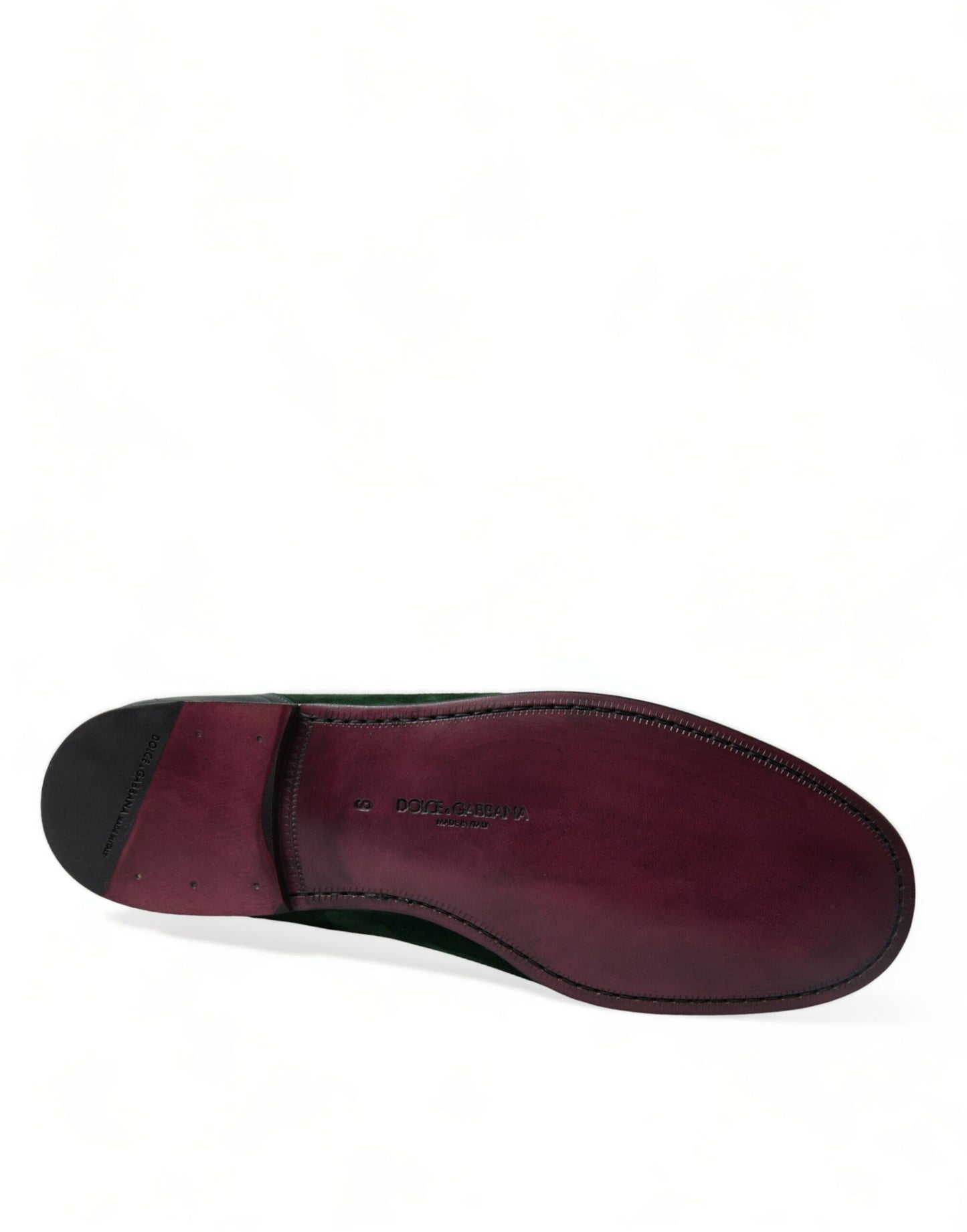 Dolce & Gabbana Emerald Velvet Leather Loafers for Men