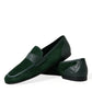 Dolce & Gabbana Emerald Velvet Leather Loafers for Men