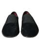 Dolce & Gabbana Elegant Black Velor Loafers for the Discerning Gentleman