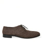 Dolce & Gabbana Elegant Raffia Upper Derby Shoes - Lace Up in Brown