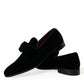 Dolce & Gabbana Elegant Black Velvet Loafers - Men's Luxury Footwear