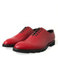 Dolce & Gabbana Elegant Red Leather Oxford Dress Shoes