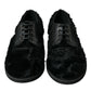 Dolce & Gabbana Elegant Black Fur Derby Dress Shoes for Men