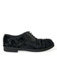 Dolce & Gabbana Elegant Black Fur Derby Dress Shoes for Men